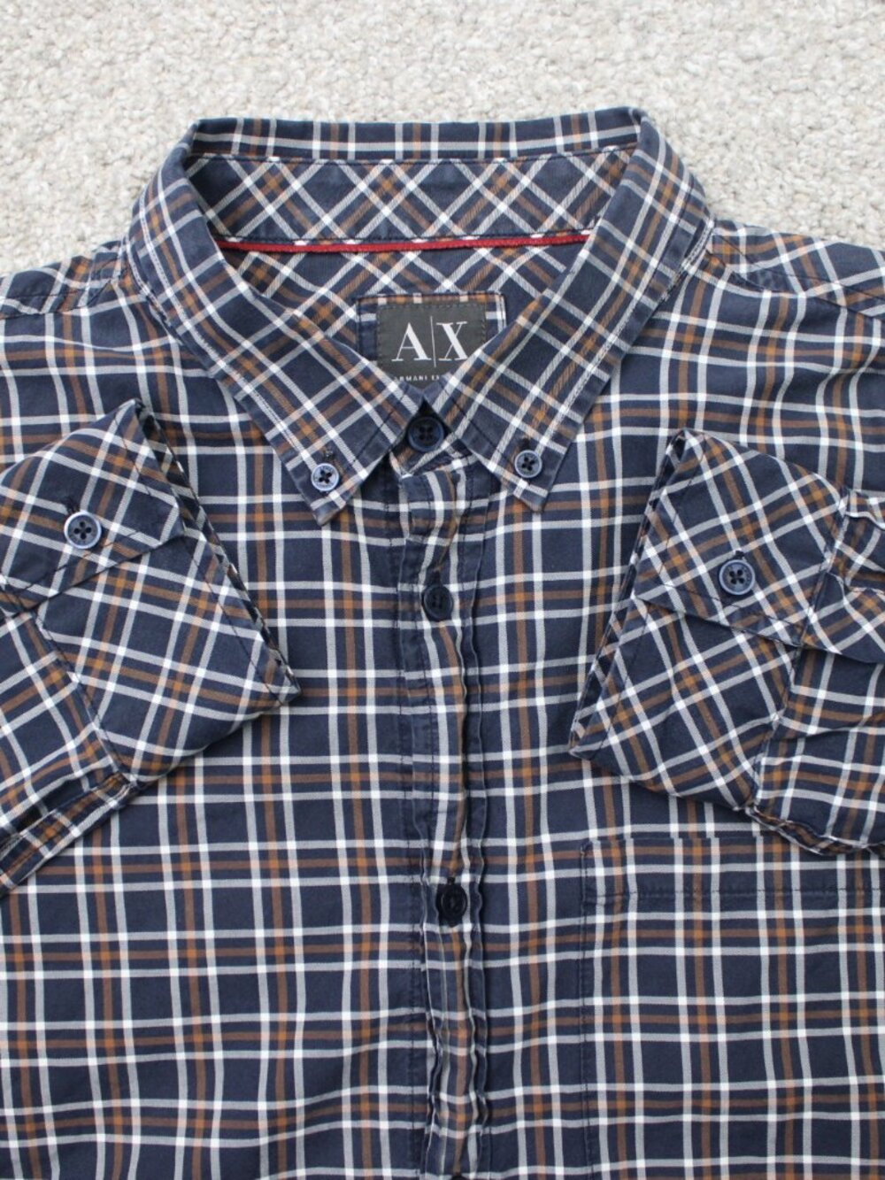 A/X Armani Exchange Shirt Mens Large Blue Regular Fit Long Sleeve‎ Button Down